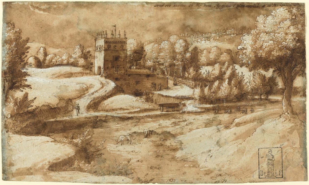 Utsikt nær Rosora di Serra San Quirico av Gherardo Cibo