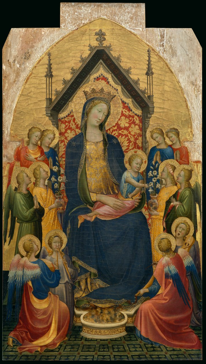 Madonna og barn med musikalske engler, ca. 1410 (tempera og bladgull på panel) av Gherardo Starnina