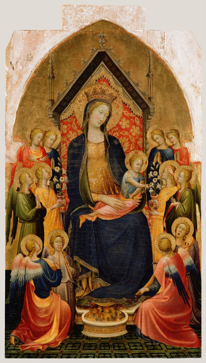 Madonna og barn med musikalske engler, ca. 1410 av Gherardo Starnina