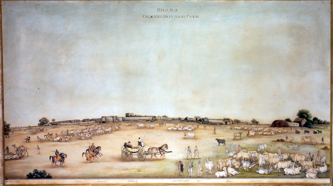 ?Dhana Oberst Skinners gård?, 1828 av Ghulam Ali Khan