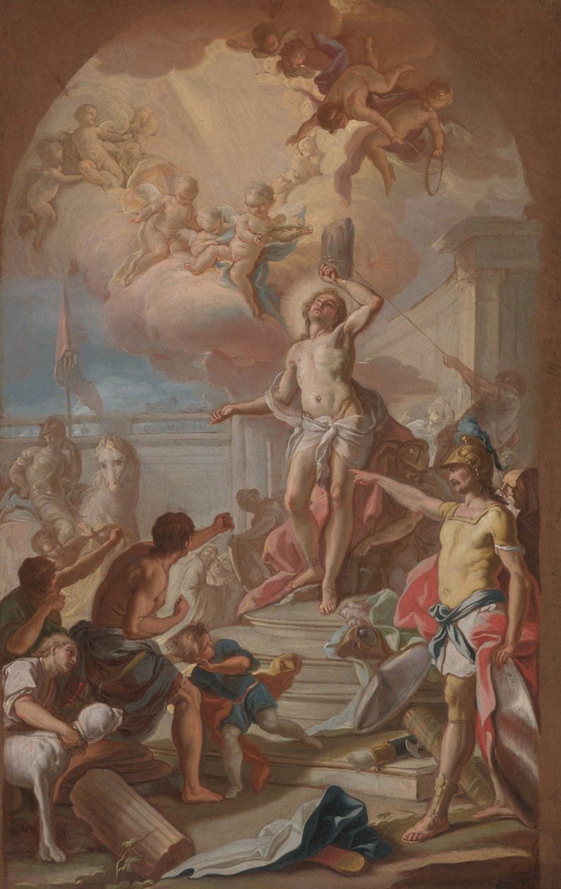 The Martyrdom of St. Sebastian, ca. 1780 (olje på lerret) av Giacinto (attr. to) Diana