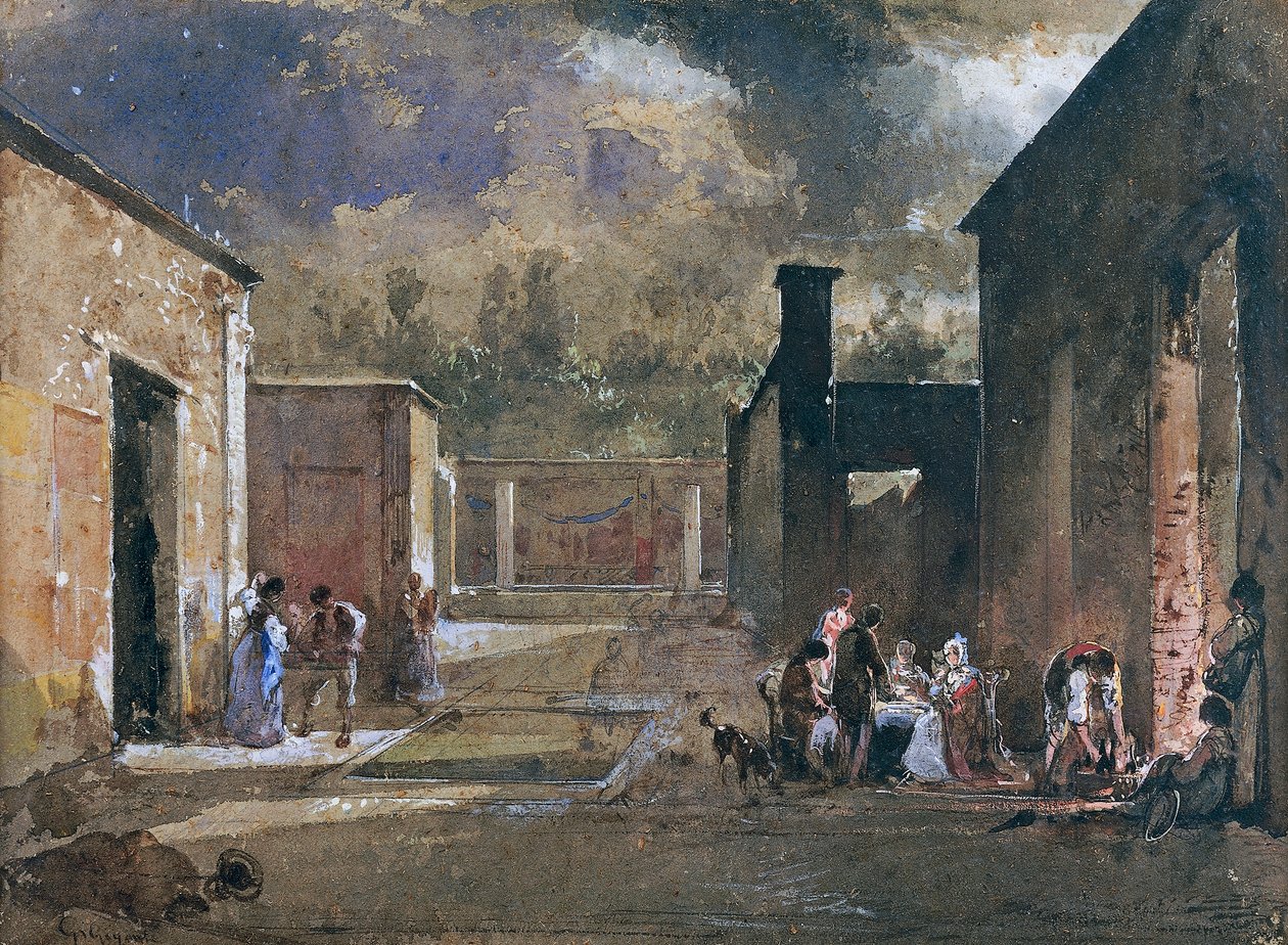 En nattmenal i Sallustios hus i Pompeii av Giacinto Gigante