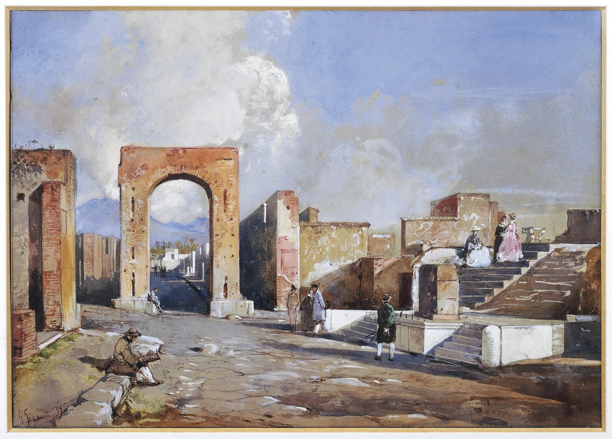 Italia, Utgravninger av Pompei av Giacinto Gigante