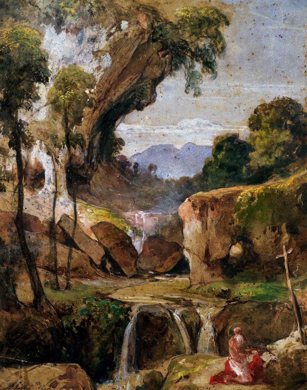 Landskap med St. Hieronymus av Giacinto Gigante