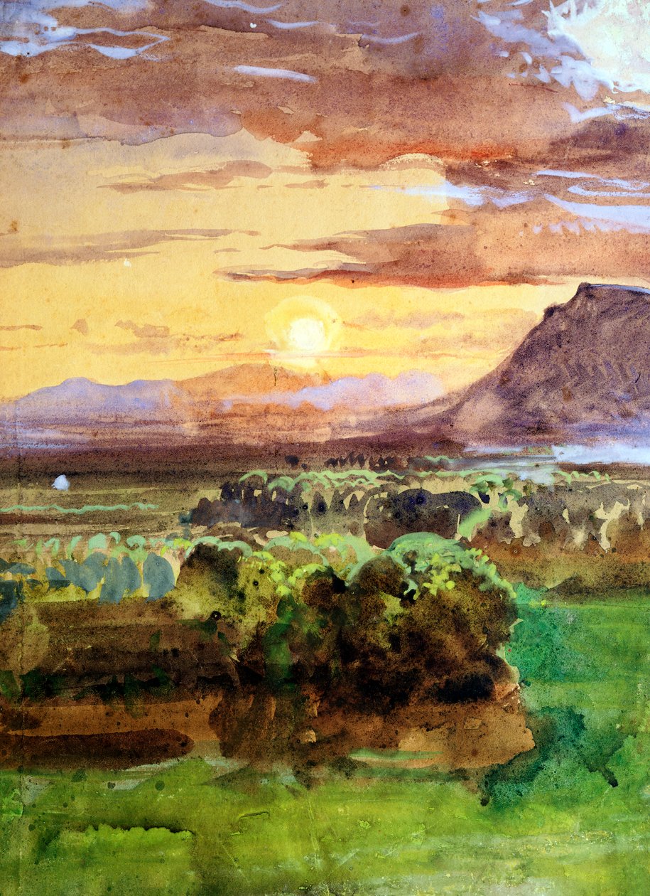 Solnedgang i Caserta av Giacinto Gigante