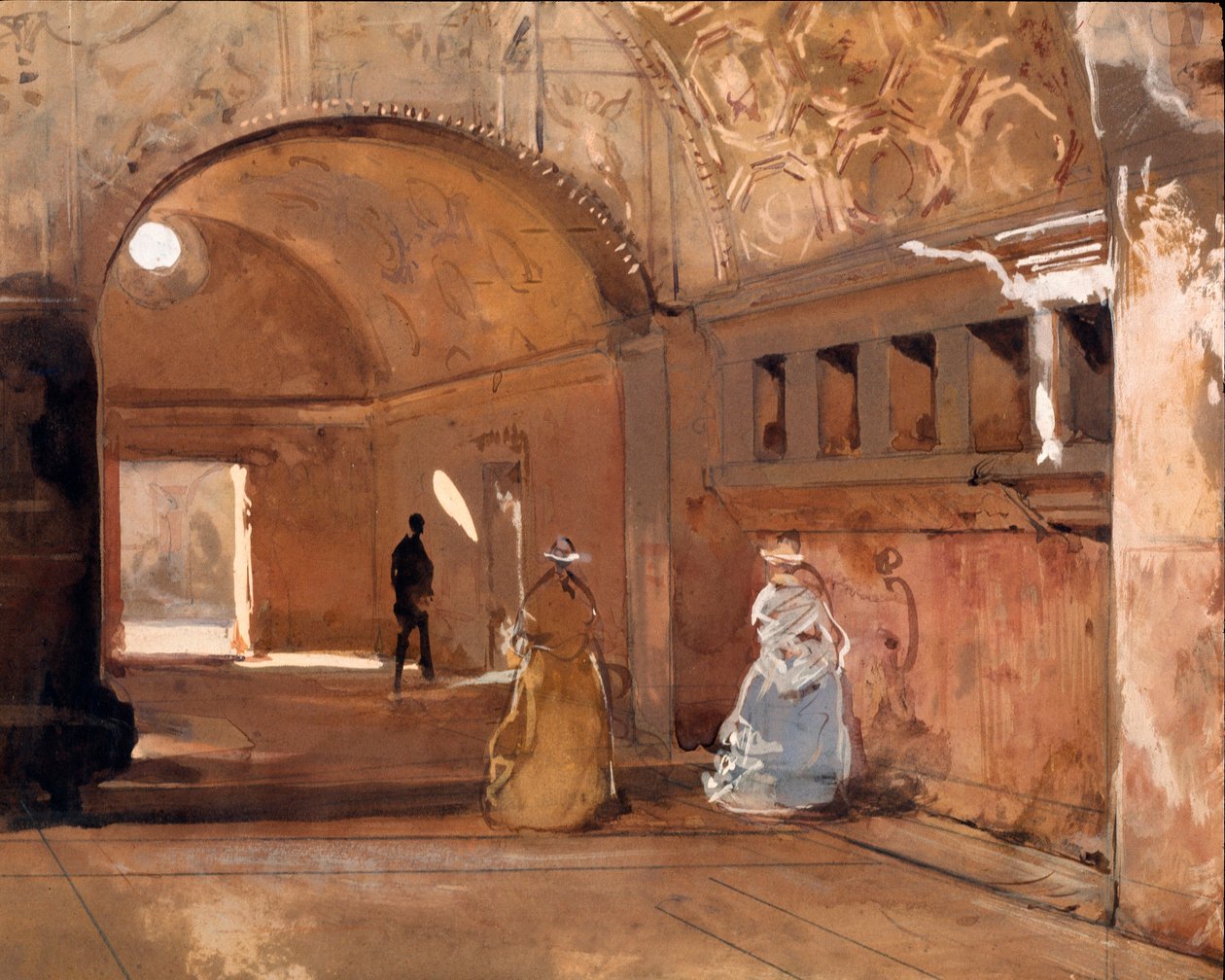 The Baths of Pompei Watercolor av Giacinto Gigante (1806-1876) Nasjonalgalleriet for moderne kunst fra 1800-tallet, Roma av Giacinto Gigante