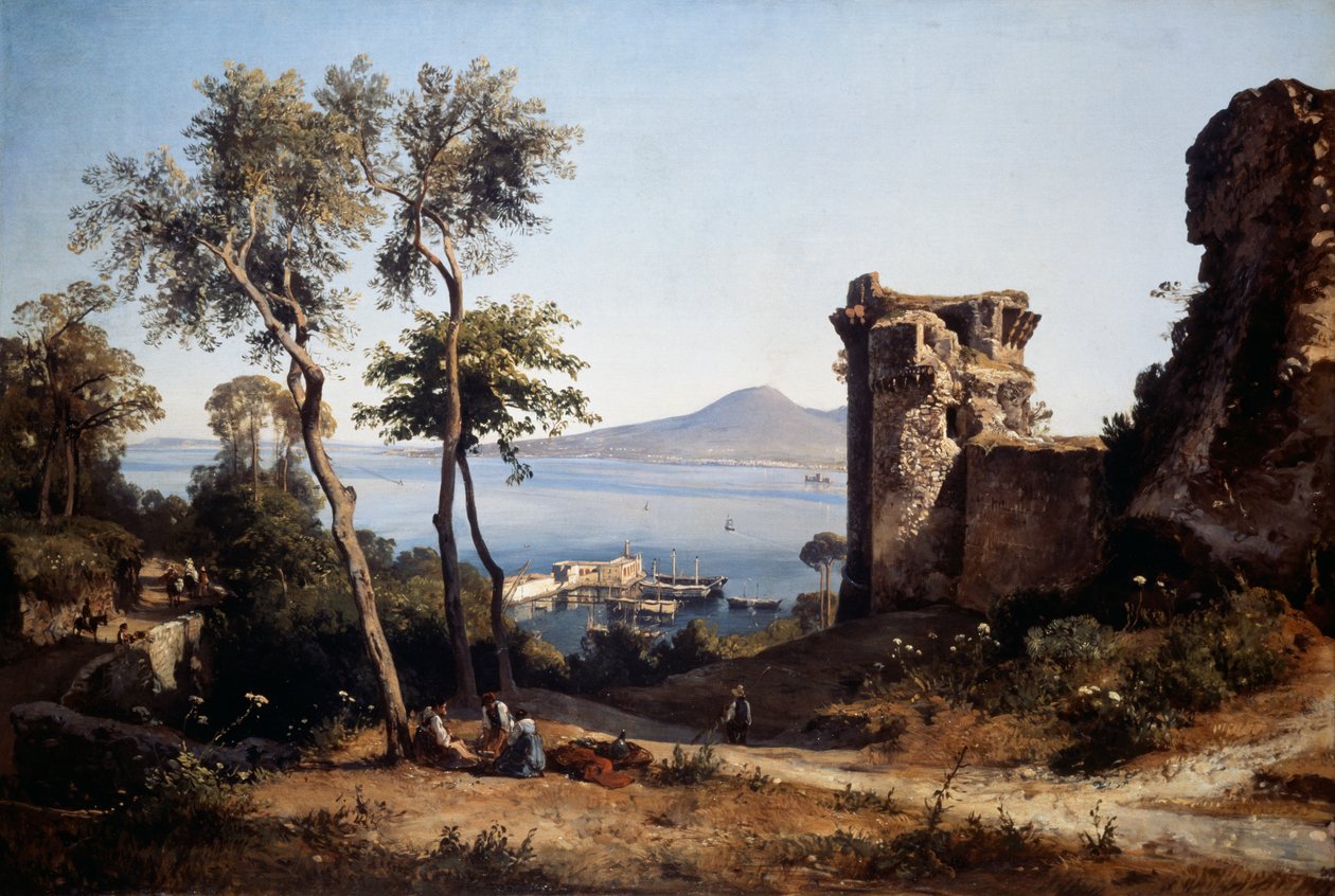 Utsikt over Castellammare di Stabia (olje på lerret) av Giacinto Gigante