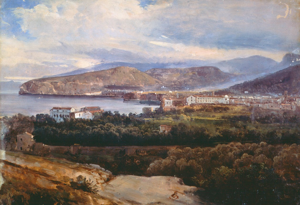Utsikt over Sorrento, av Giacinto Gigante, tempera på papir av Giacinto Gigante