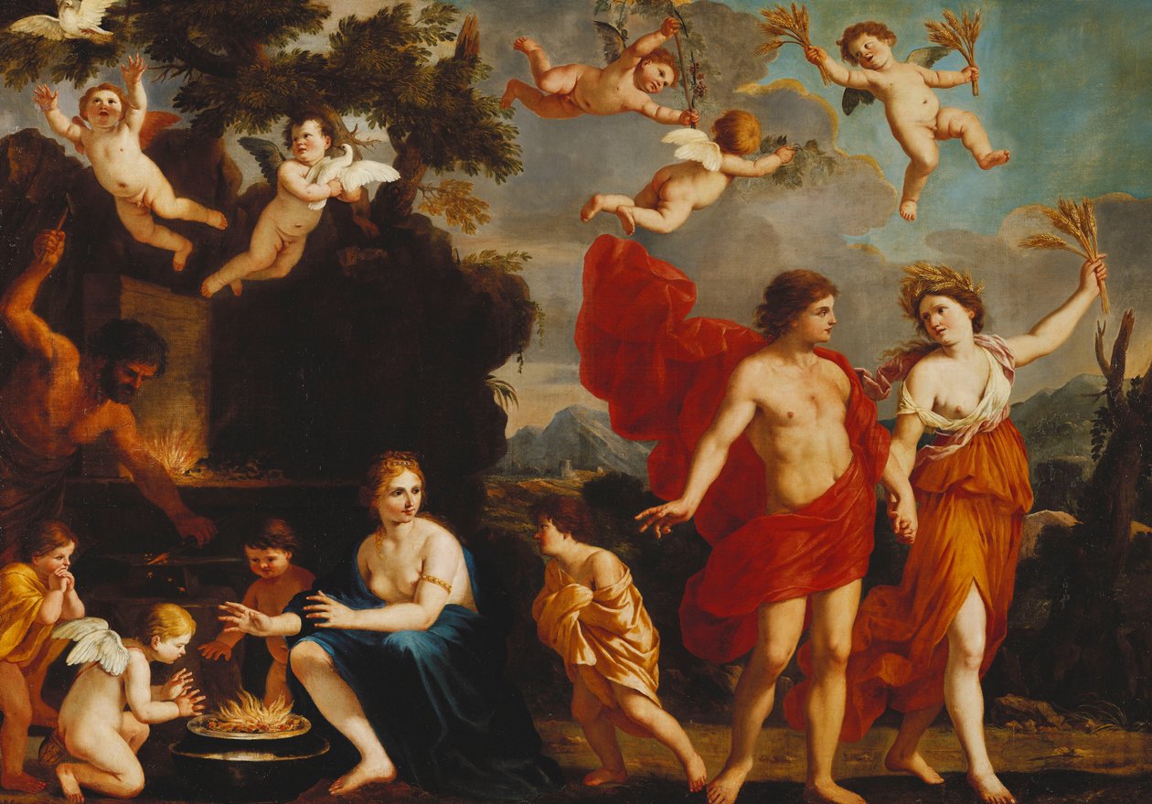 Uten Bacchus og Ceres er Venus kald, av Giacinto Gimignani or Gemignano
