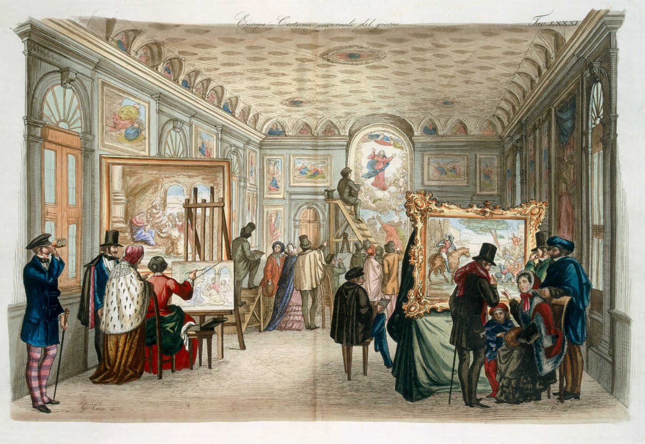 Europa - Vinteraktiviteter på dagtid, 1885 av Giacomo Casa