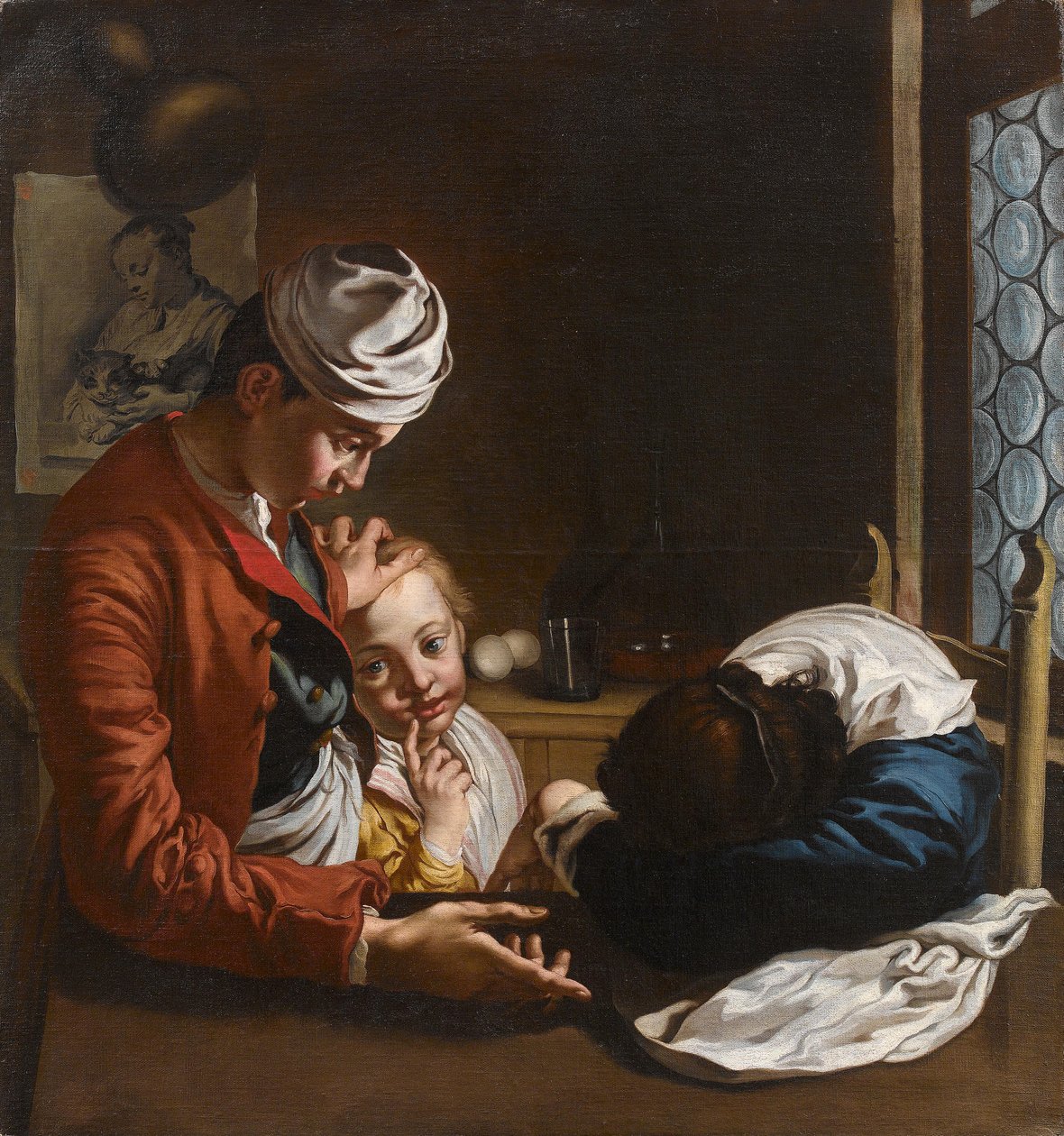 Familiescene i en indre Lombard-skole, 1700-tallet, tilskrevet Giacomo Ceruti (Milano 1698–1767) (av Cristina Geddo) av Giacomo Ceruti