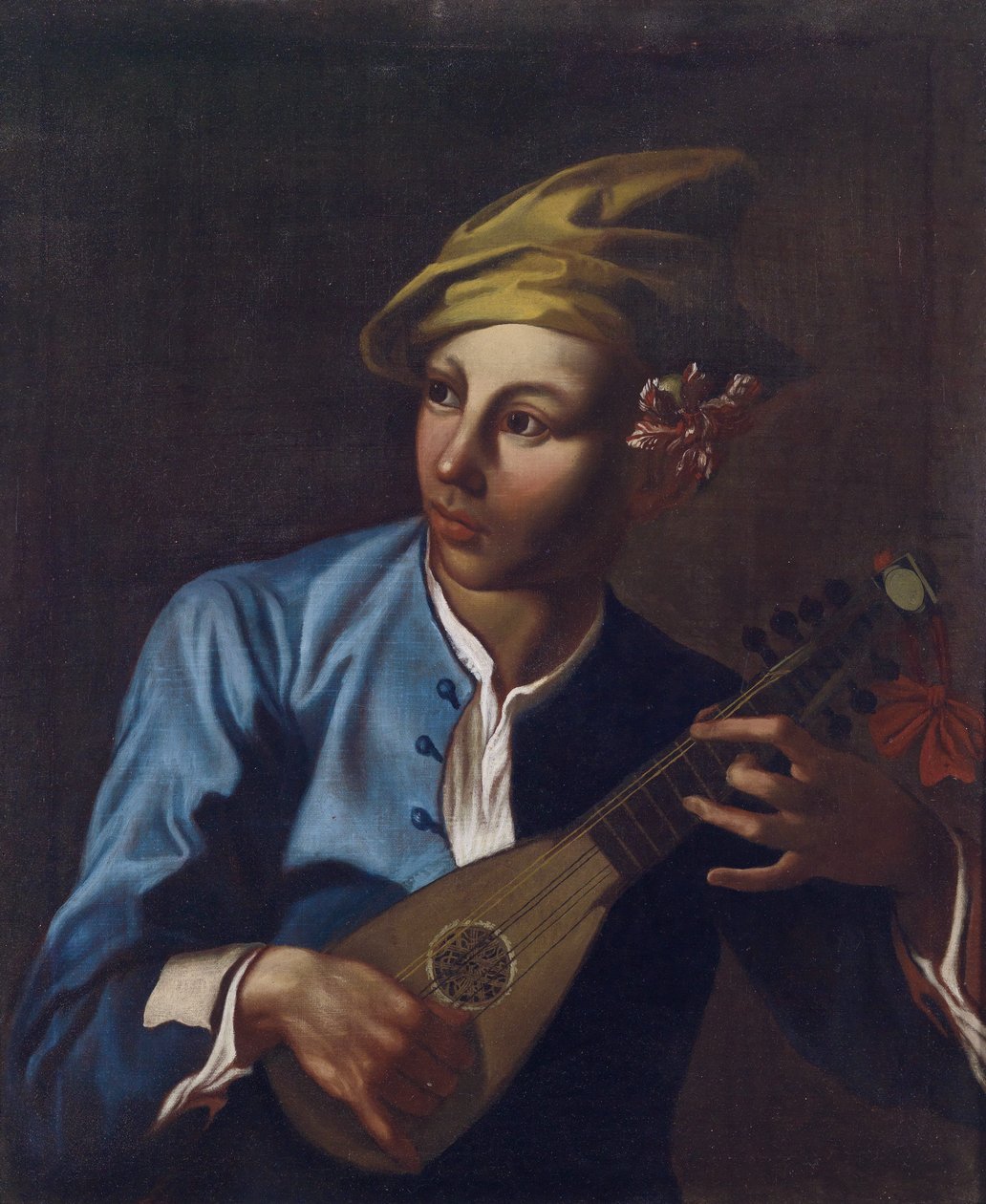 Mandolinenspieler av Giacomo Francesco Cipper