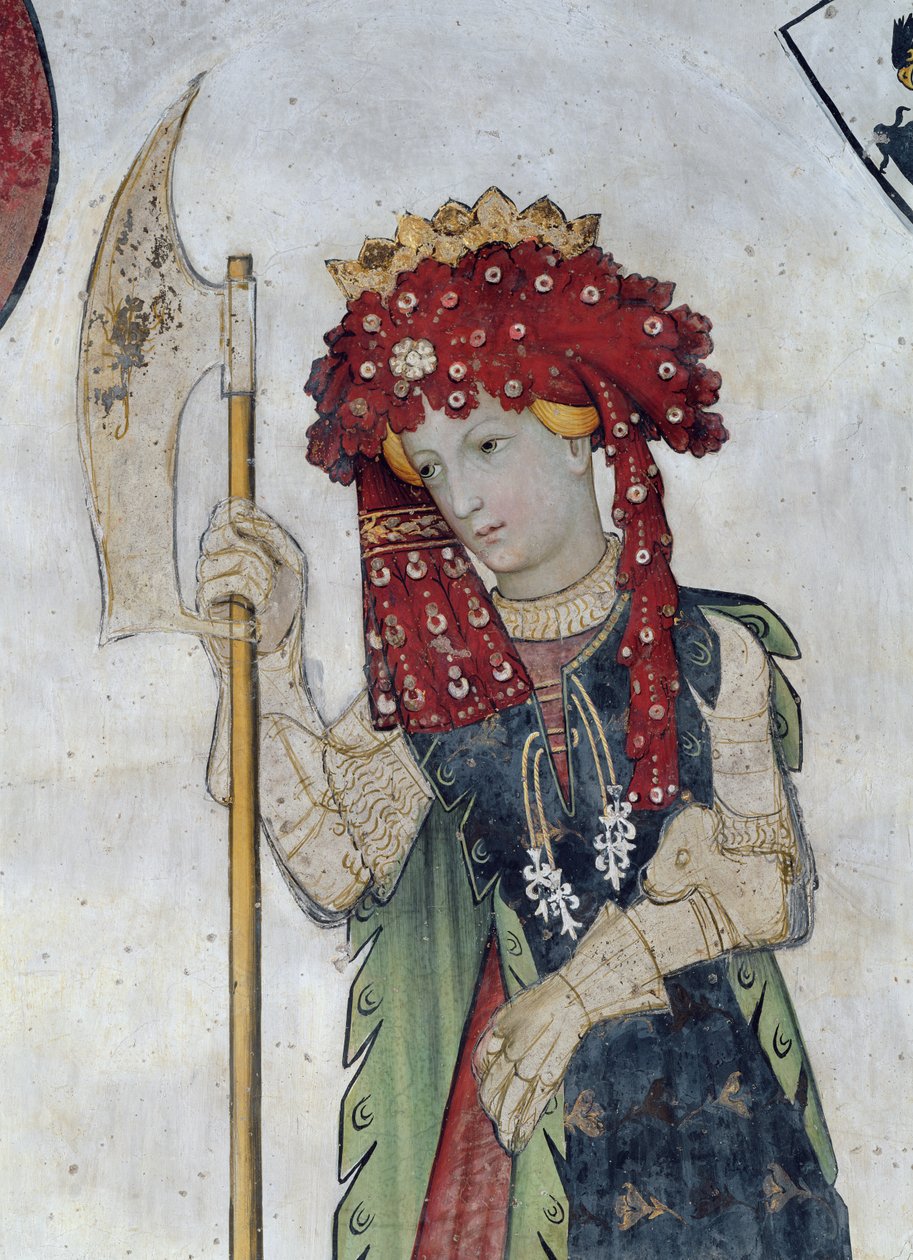 De ni verdige og de ni verdige kvinnene, detalj av Tamari, 1418-30 av Giacomo Jaquerio