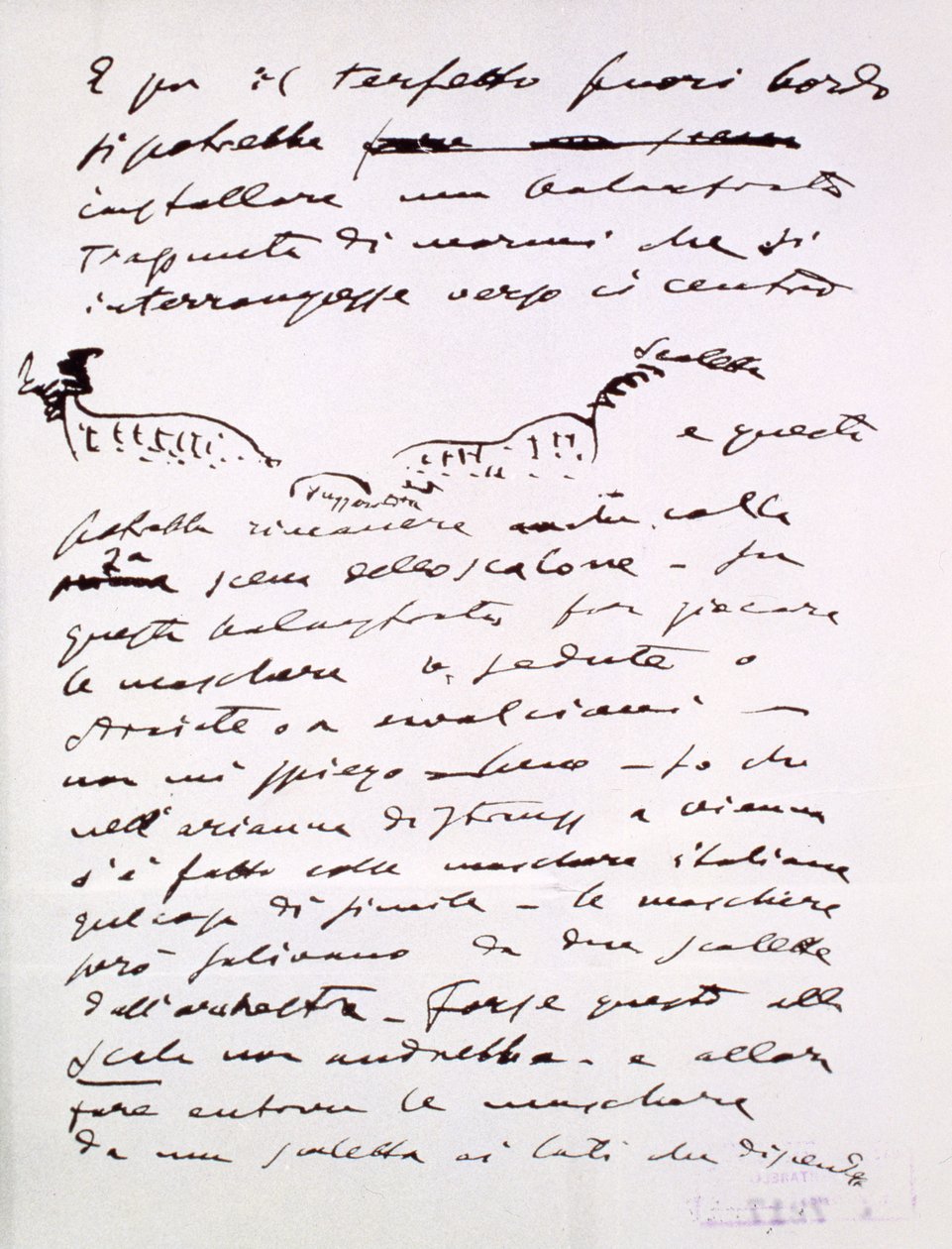 Brev (blekk på papir) av Giacomo Puccini