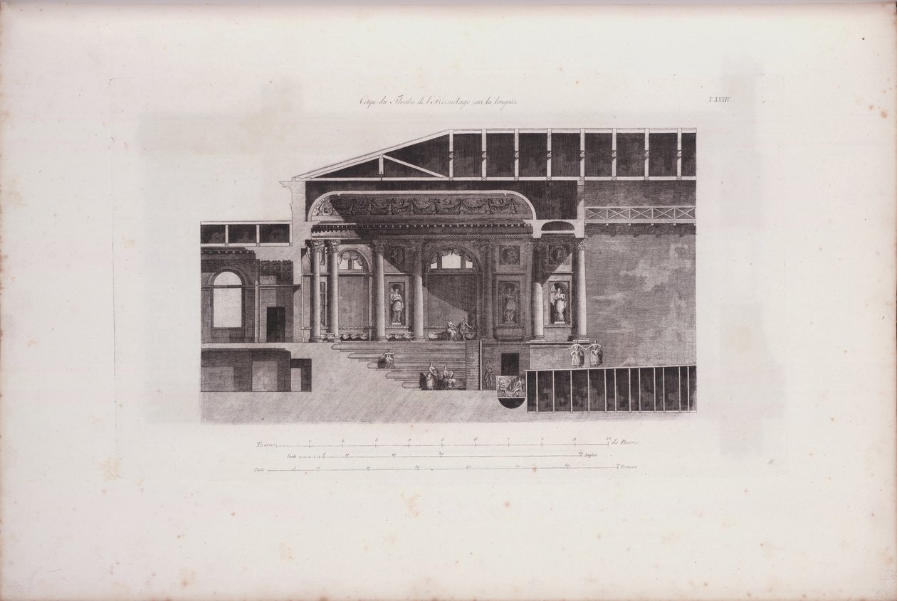 Tverrsnitt av auditoriet til Hermitage Theatre, 1783 av Giacomo Antonio Domenico Quarenghi