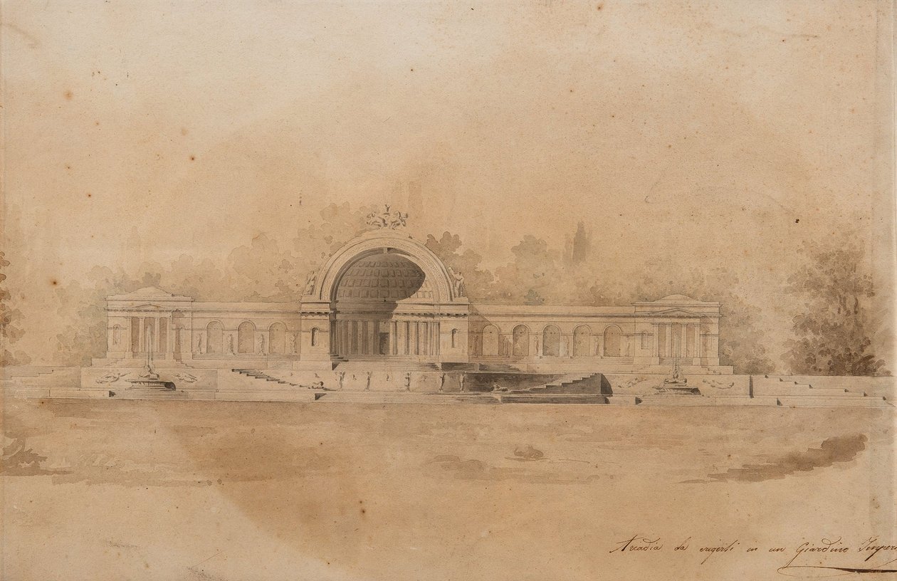 Studie av en arkade for Tsarskoye Selo av Giacomo Antonio Domenico Quarenghi