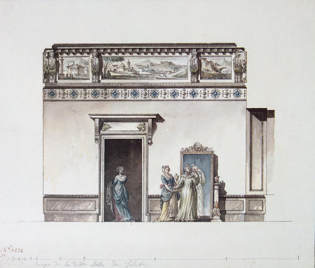 Pavlovsk-palasset. Design for garderoben, slutten av 1790-tallet av Giacomo Antonio Domenico Quarenghi