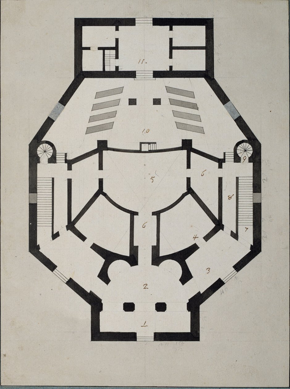 Ovenpå Planløsning av Giacomo Antonio Domenico Quarenghi