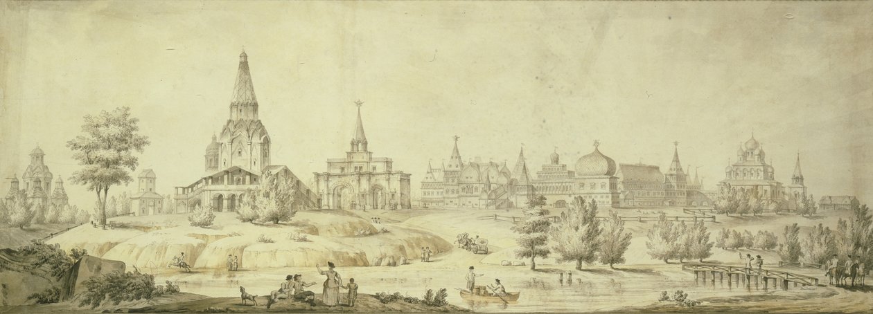 Utsikt over Kolomenskoye, 1795 av Giacomo Antonio Domenico Quarenghi
