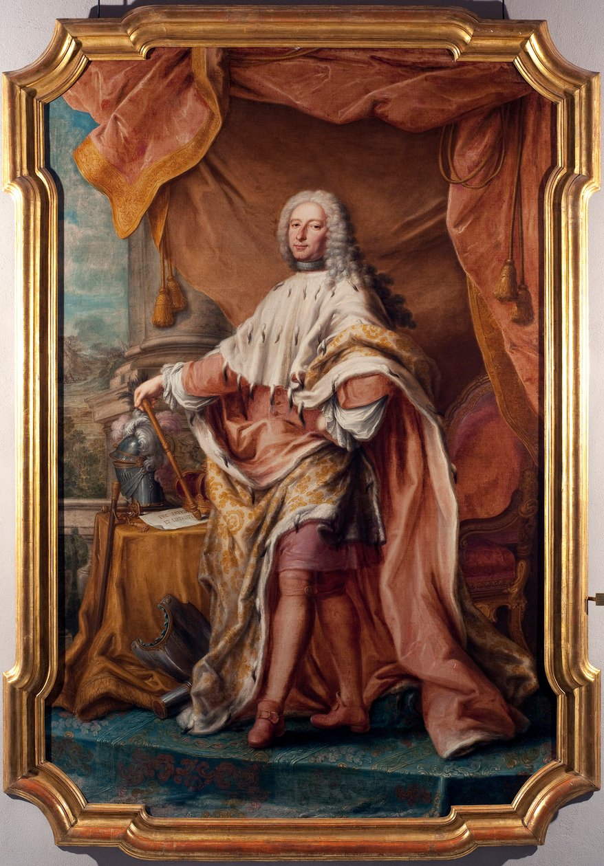 Portrett av Doge of Genes Gian Francesco II Brignole Sale (Brignole-Sale) (1695-1748) Maleri av Jacopo (o Giacomo) Antonio Boni (1688-1766) 1747-1748 Søn. 266x179 cm Strada, Nuovai (ex di Musei) Det røde palasset) av Giacomo Boni