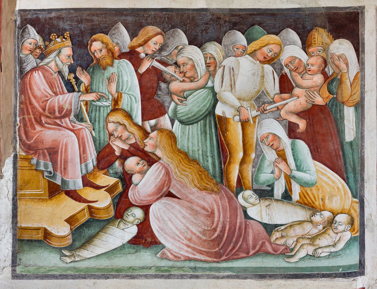 Herodes og massakren på uskyldige, detalj fra Jesu liv av Giacomo Borlone de Buschis