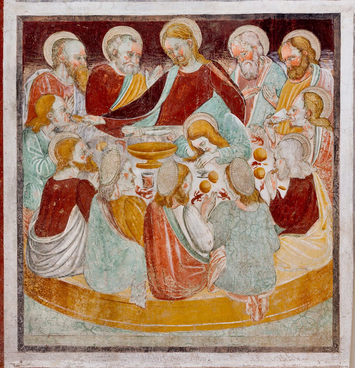 Nattverden, detalj fra Jesu liv av Giacomo Borlone de Buschis