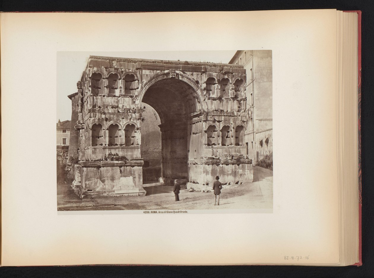 Janusbuen i Roma, Italia Roma. Arco di Giano quadrifronte (tittel på objekt) av Giacomo Brogi