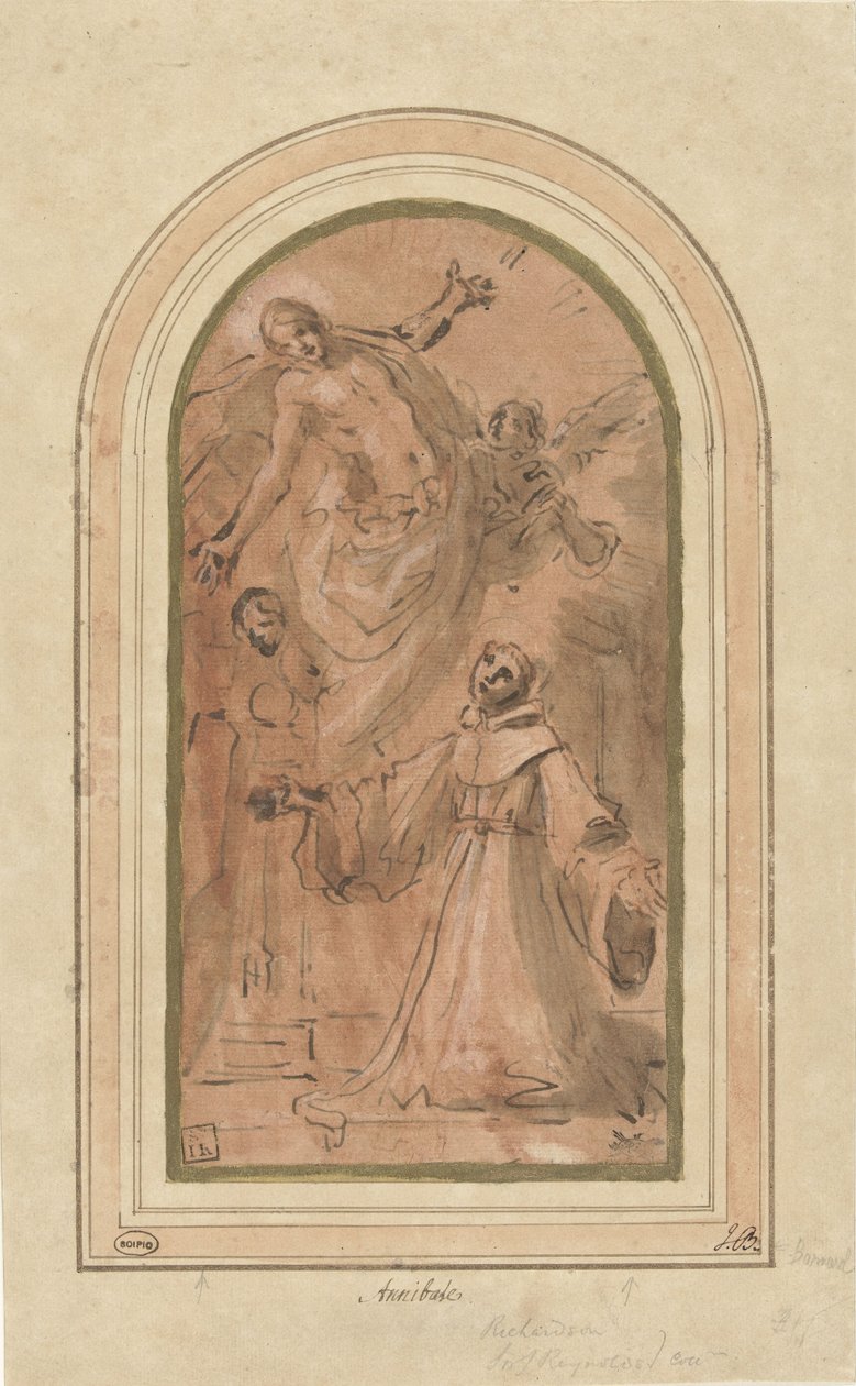 Kristus viser seg for den salige Giovanni da San Facondo av Giacomo Cavedone