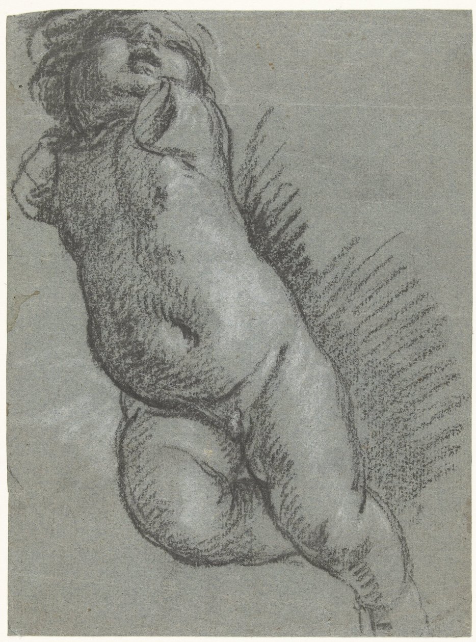 Studie av en flytende putto av Giacomo Cavedone