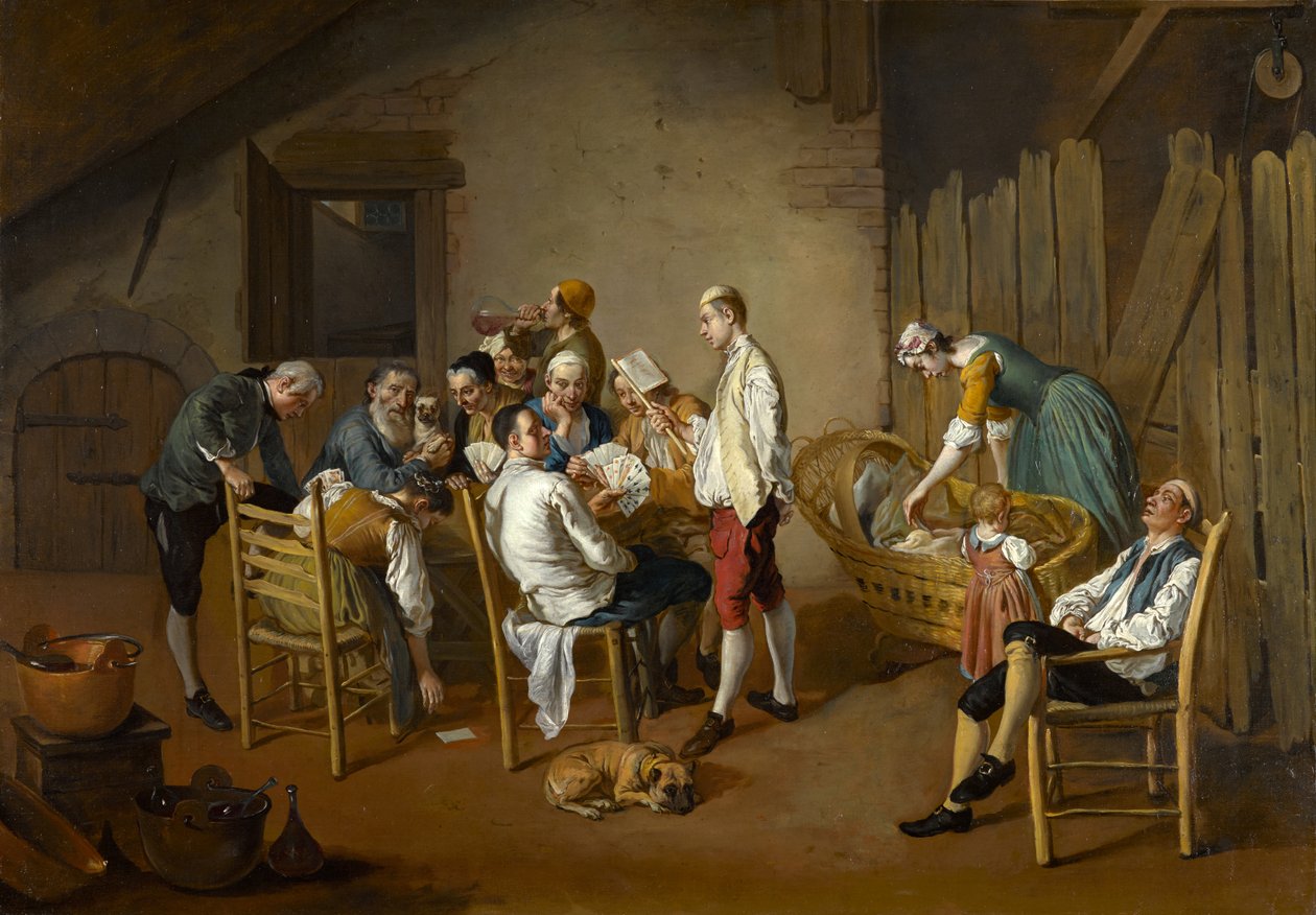 Kortspillet, ca. 1738-1750 av Giacomo Ceruti