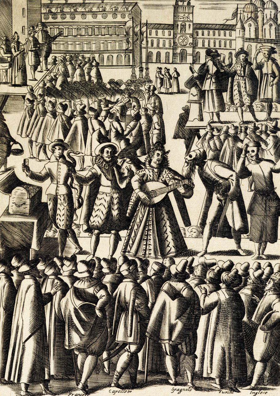Charlataner på Markusplassen i Venezia av Giacomo Franco