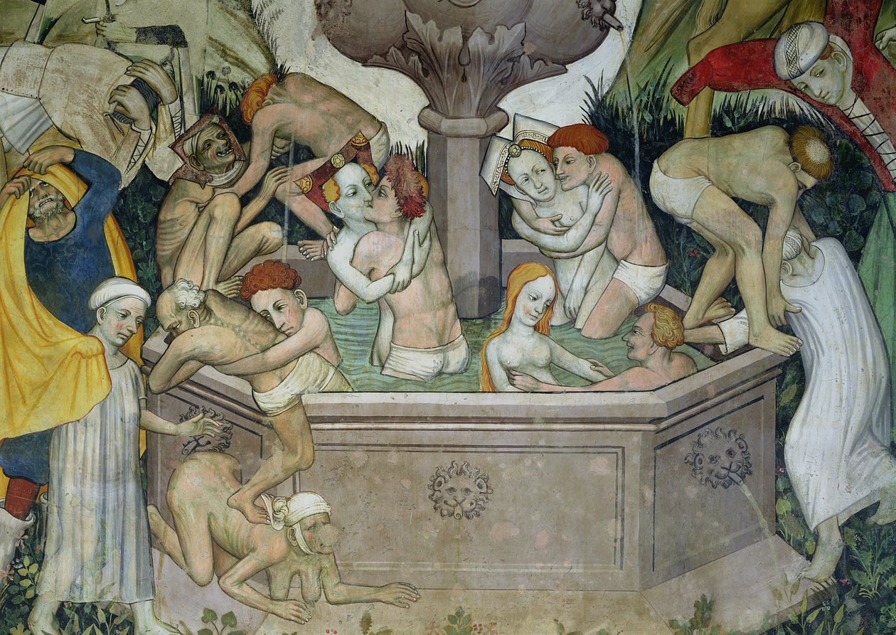 Livets fontene, detalj av badende i fontenen av Giacomo Jaquerio