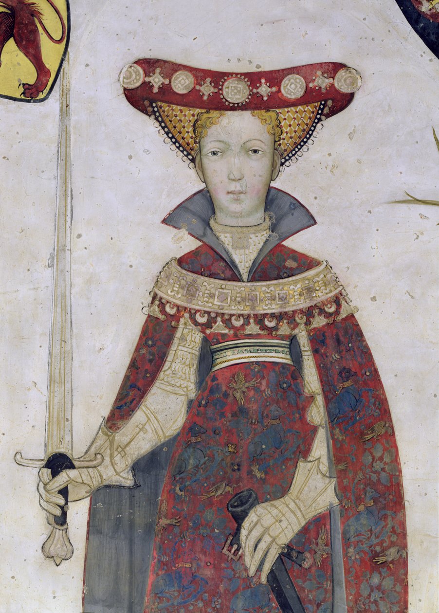 De ni verdige og de ni verdige kvinnene, detalj av Hippolyte, 1418-30 av Giacomo Jaquerio