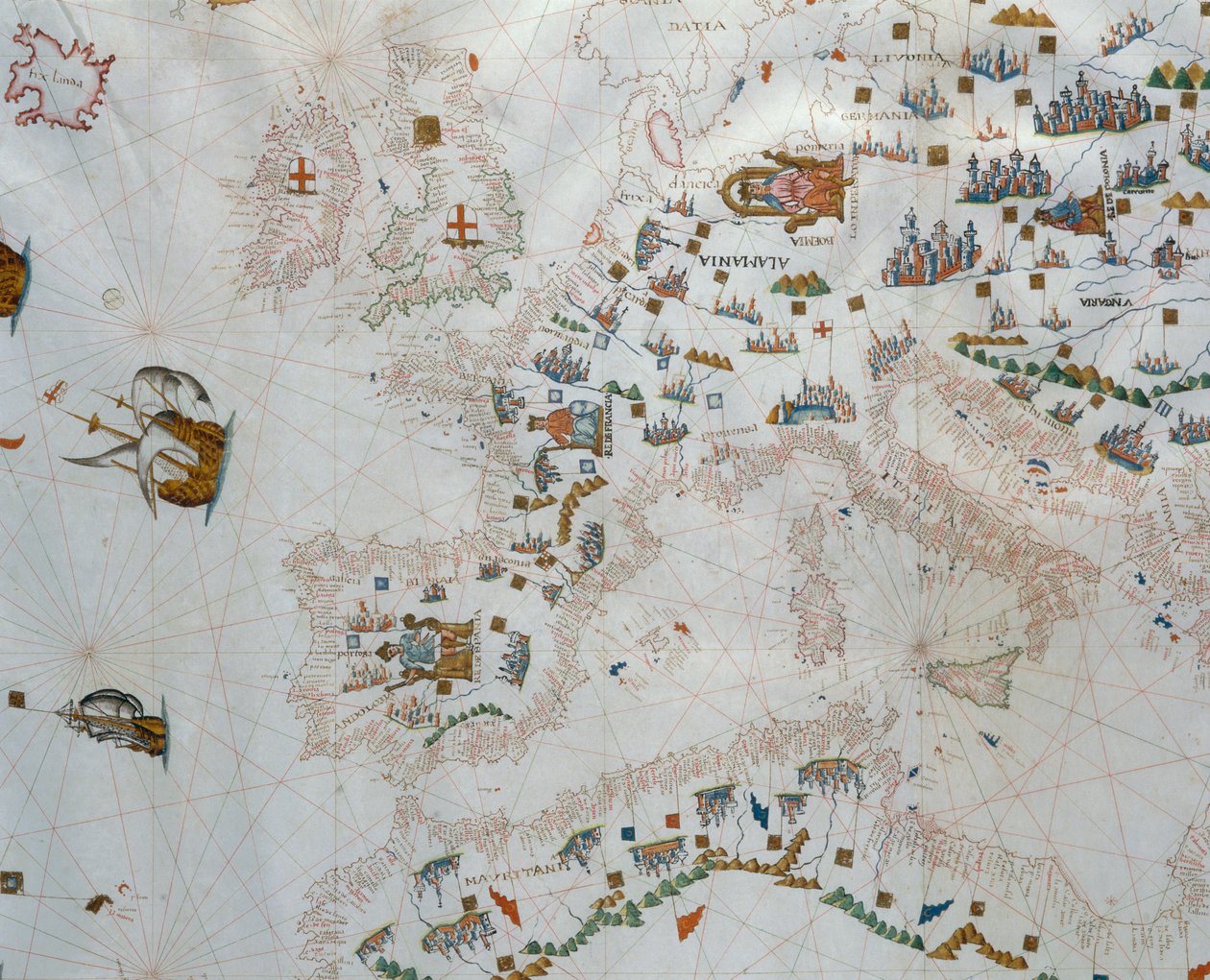 Et nautisk kart, 1564 av Giacomo Maggiolo