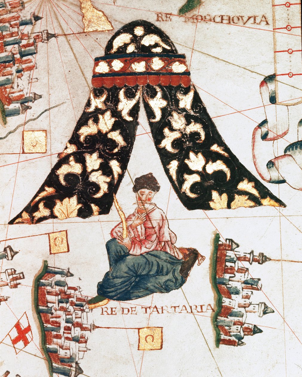 Tartarenes konge (miniatyr, ca. 1563) av Giacomo Maggiolo