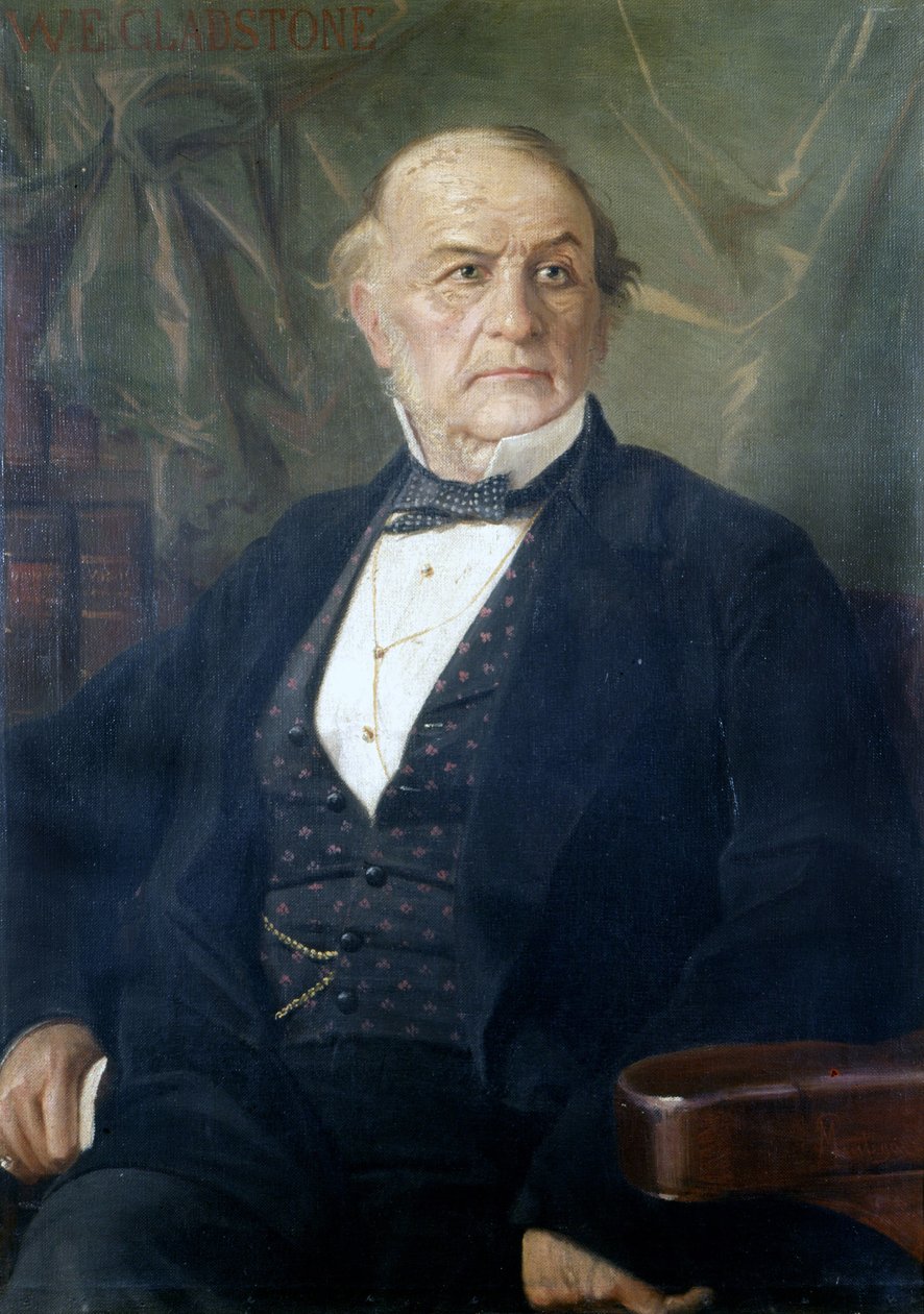 Portrett av William Ewart Gladstone. Britisk politiker (1809 til 1898). Maleri av Mantegazza. Risorgimento-museet i Milano av Giacomo Mantegazza