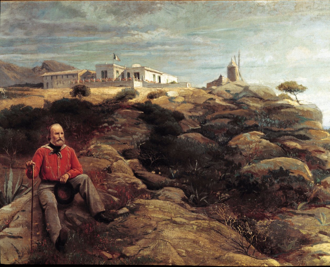 Risorgimento: "" Den italienske patrioten Giuseppe Garibaldi på øya Caprera "" Maleri av Giacomo Mantegazza (1853-1920) 1867 Milano, Risorgimentos nasjonalmuseum av Giacomo Mantegazza