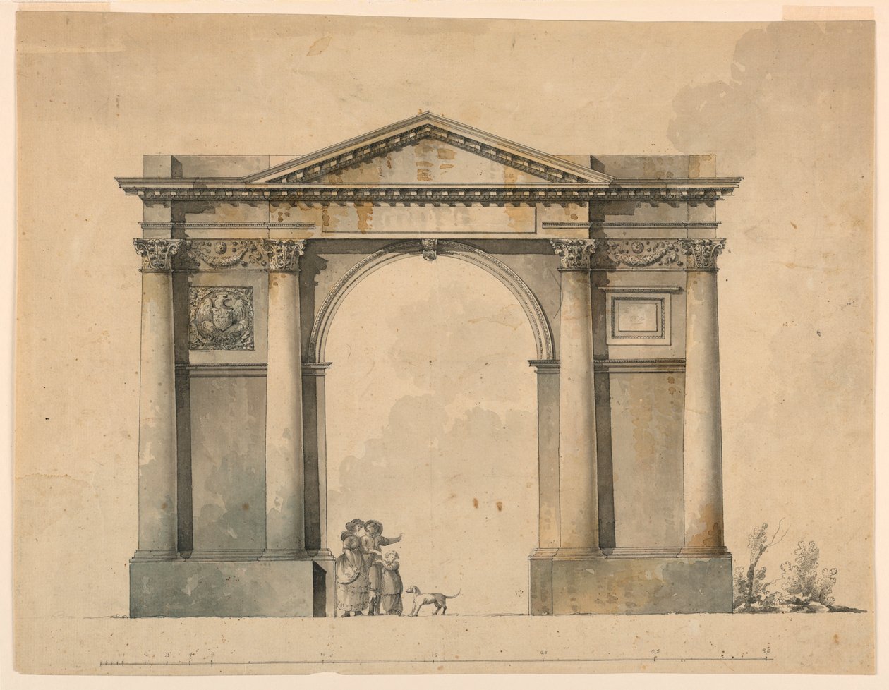 Design for en triumfbue for Napoleon IN, Bergamo, Italia av Giacomo Quarenghi