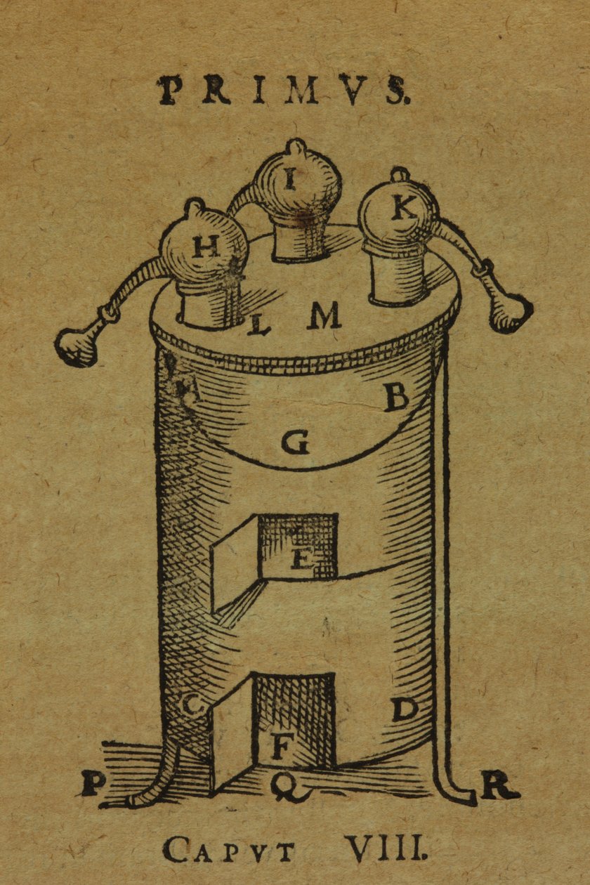 En stillbilde, vist på side 17 i De destillatione lib. IX av Giambattista della Porta