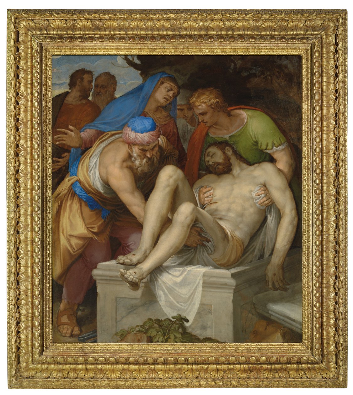 The Entombment (olje på lerret) av Giambattista Farinati