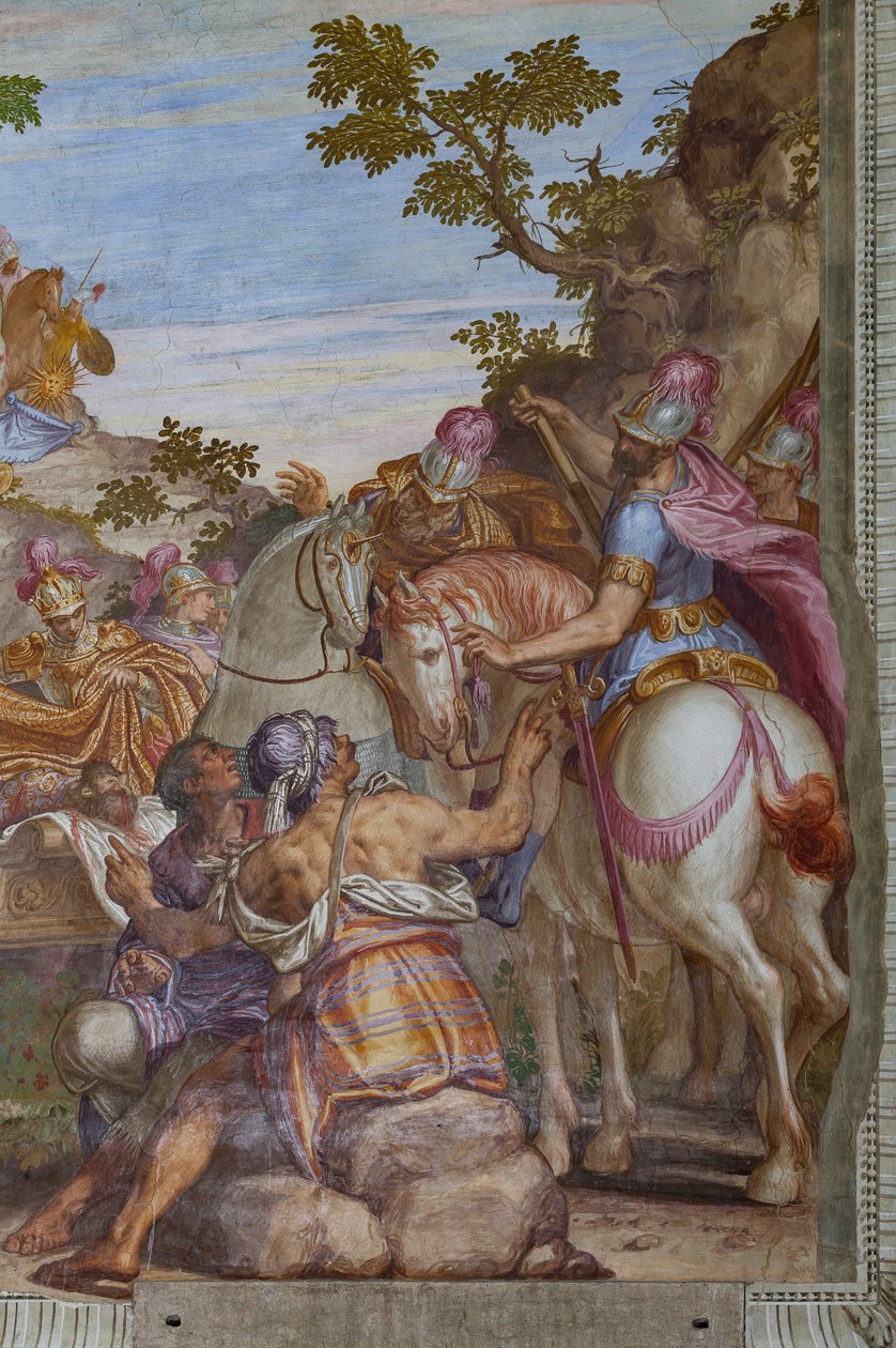 Alexander den store dekker liket av Darius med en mantel, Main Hall av Giambattista (1526 78) Zelotti