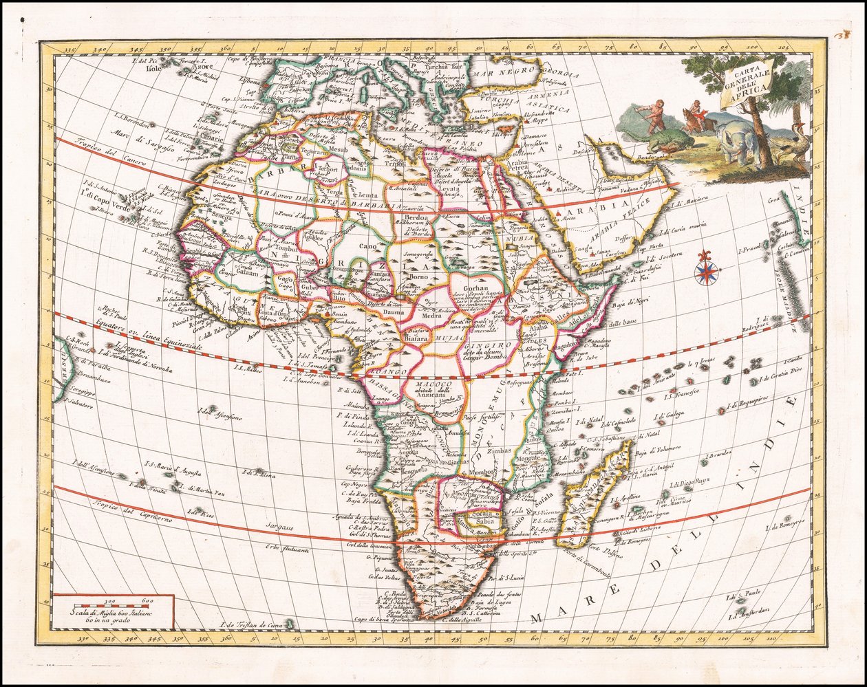 1740 kart over Afrika av Giambattista Albrizzi av Giambattista Albrizzi