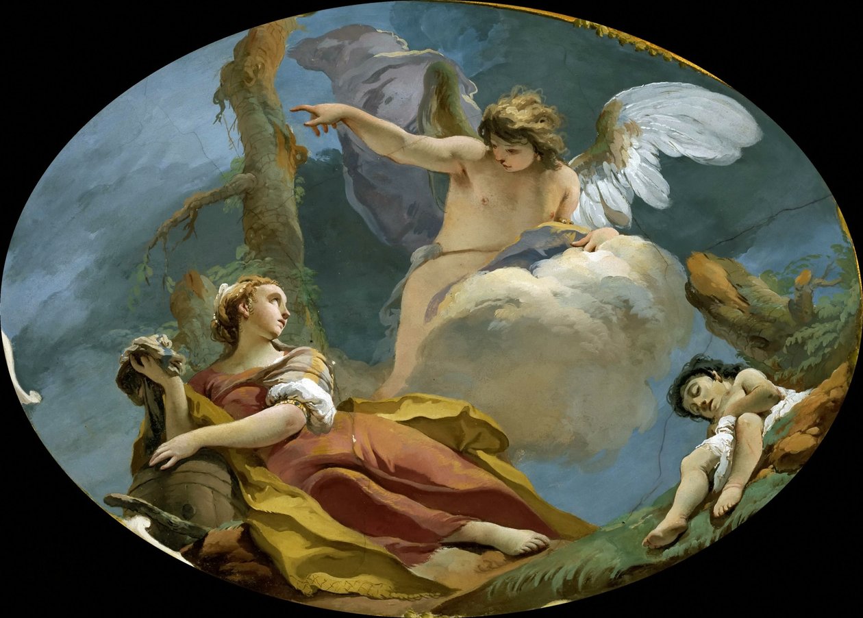 Hagar og Ismael i ørkenen, ca 1728. av Giambattista Tiepolo