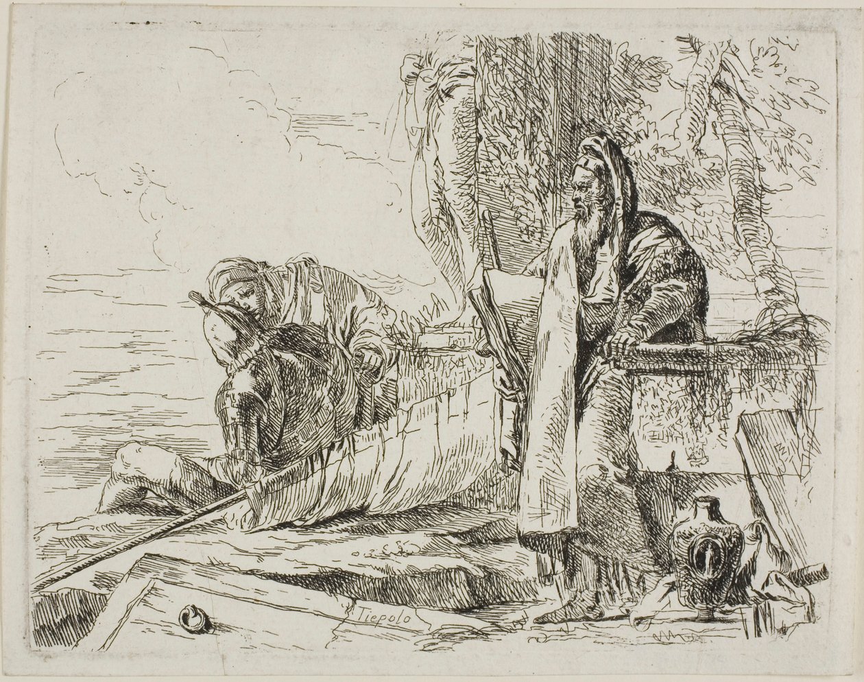 Stående filosof og to andre figurer, fra Capricci av Giambattista Tiepolo