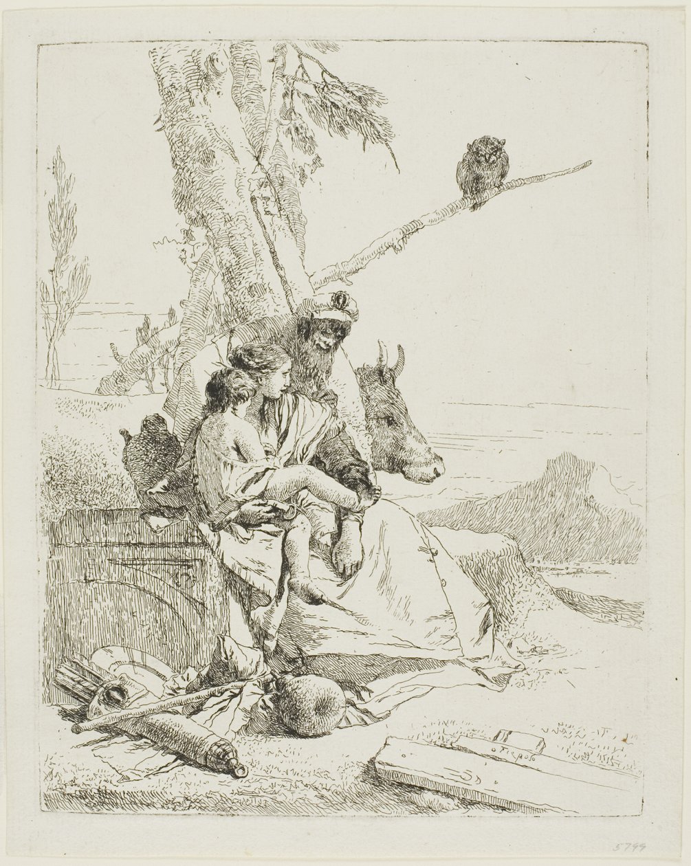 Familien til den orientalske bonden, fra Scherzi av Giambattista Tiepolo