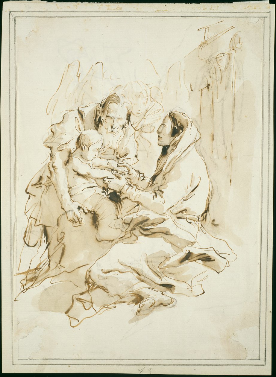 Den hellige familie, Saint Joseph med en bok av Giambattista Tiepolo