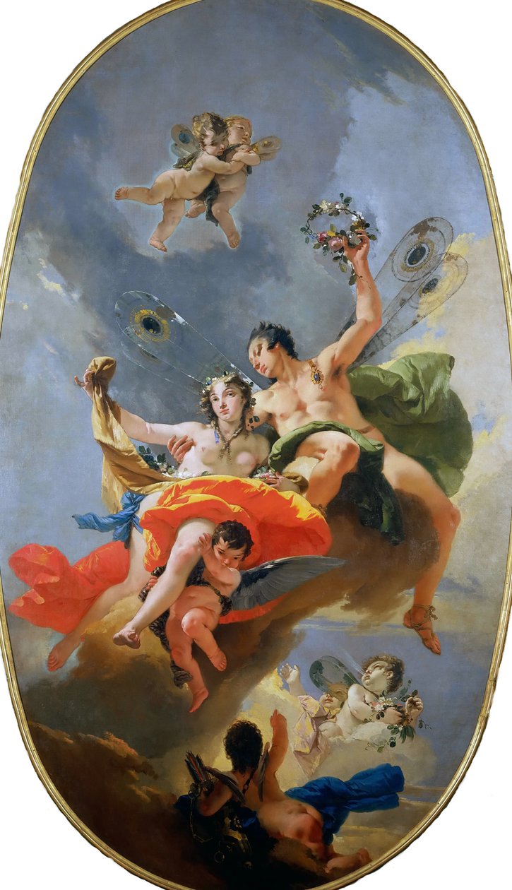 The Triumph of Zephyr and Flora, ca 1735. av Giambattista Tiepolo
