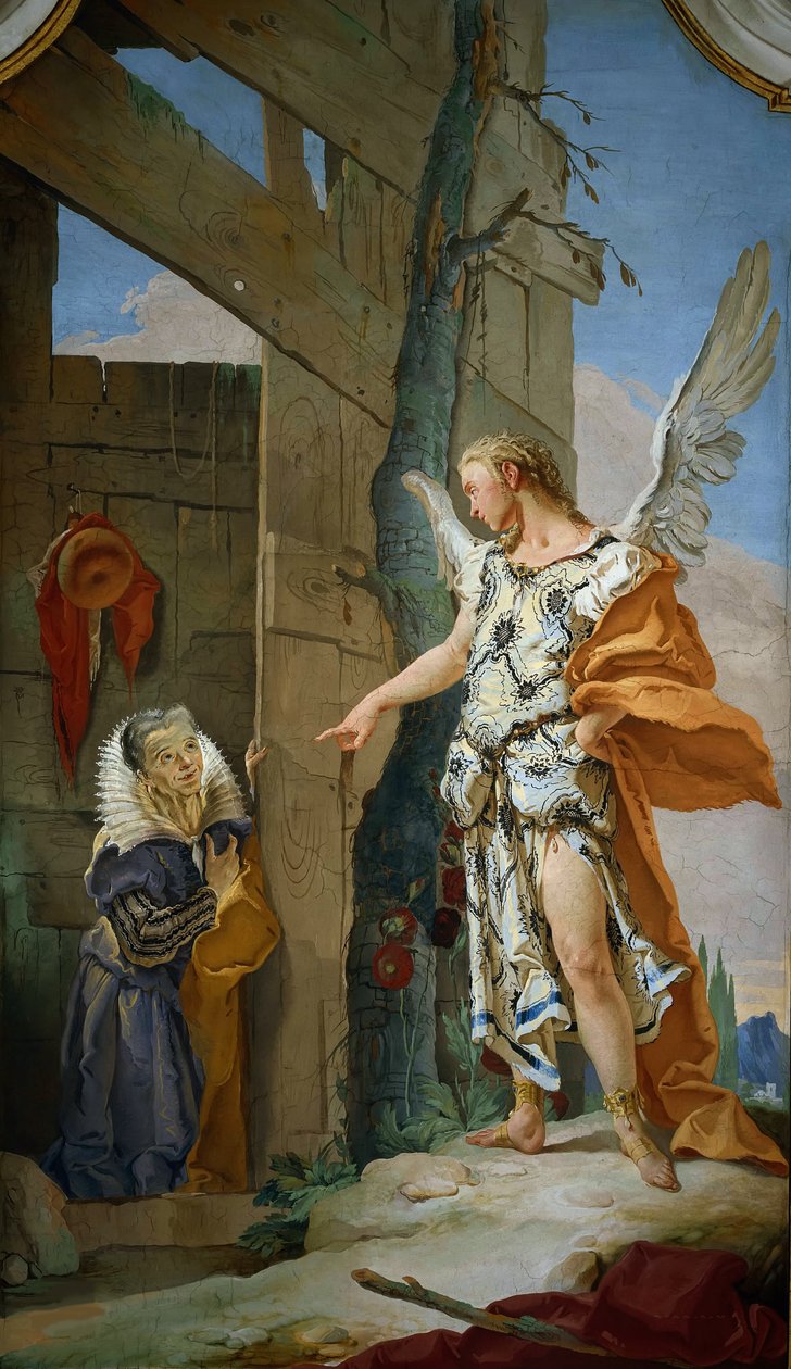 Engelens utseende foran Sara, ca 1728. av Giambattista Tiepolo