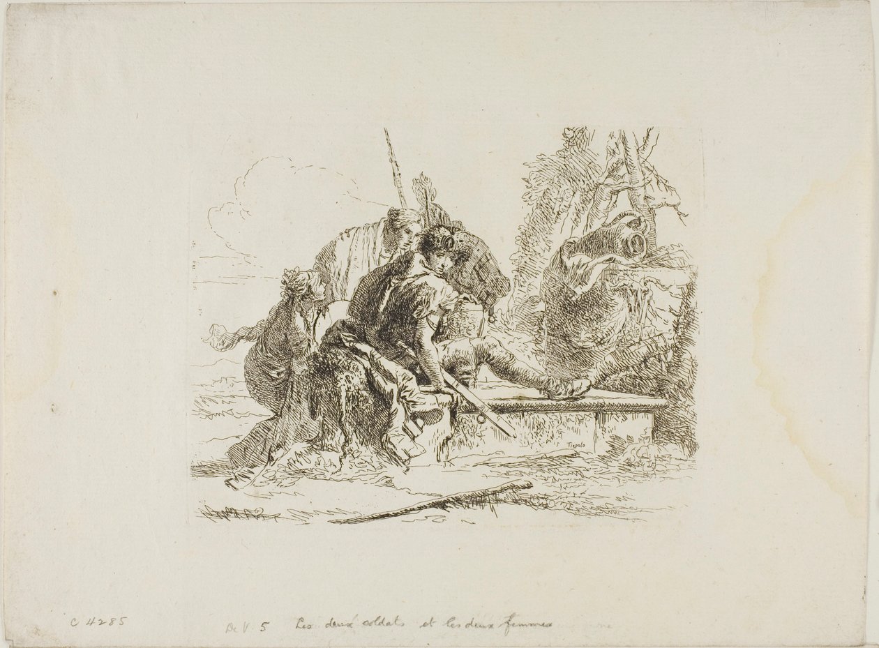 To soldater og to kvinner, fra Capricci av Giambattista Tiepolo