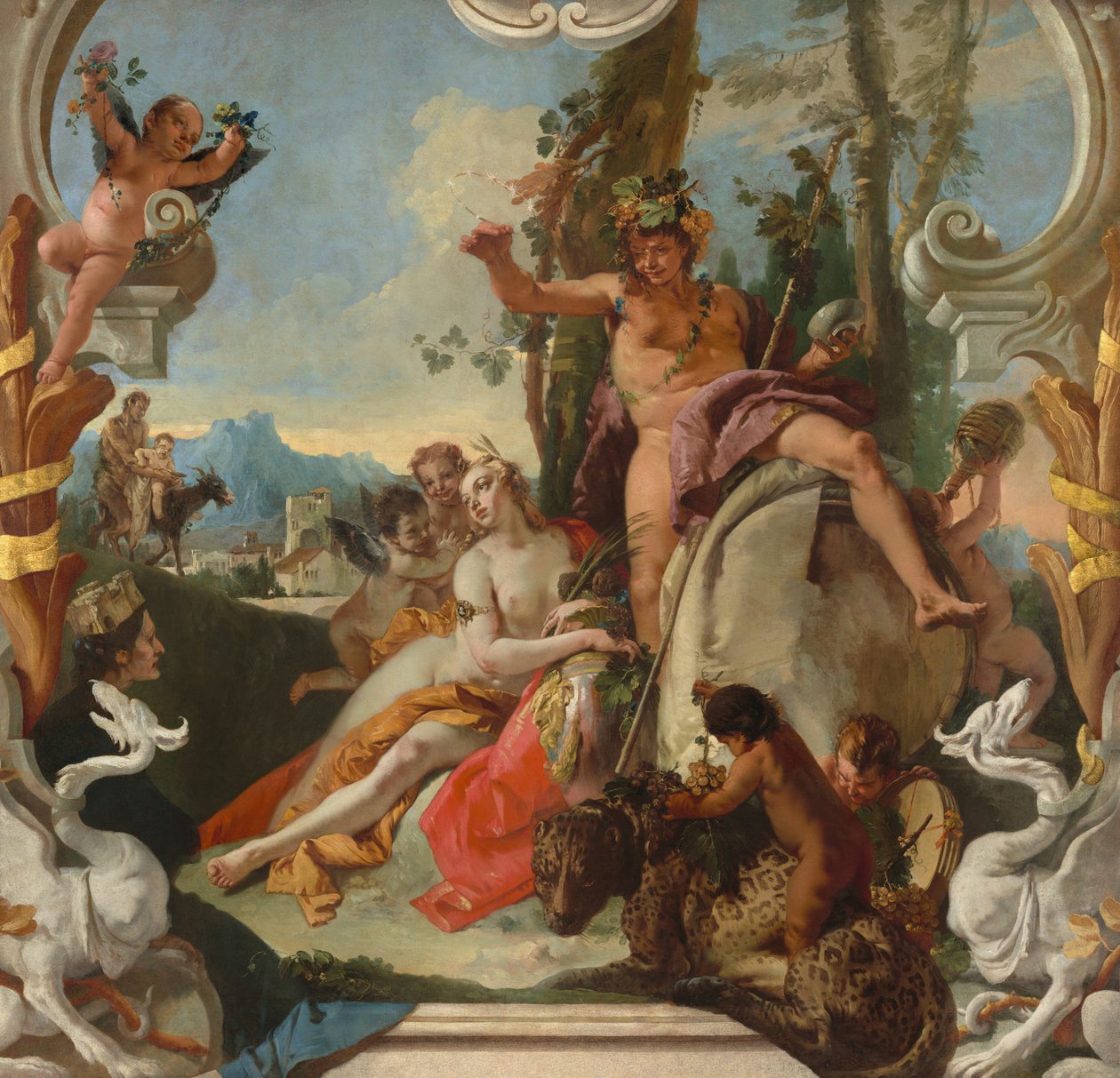 Bacchus og Ariadne, ca. 1743–1745 (olje på lerret) av Giambattista & Tiepolo Giandomenico (1727-1804) Tiepolo